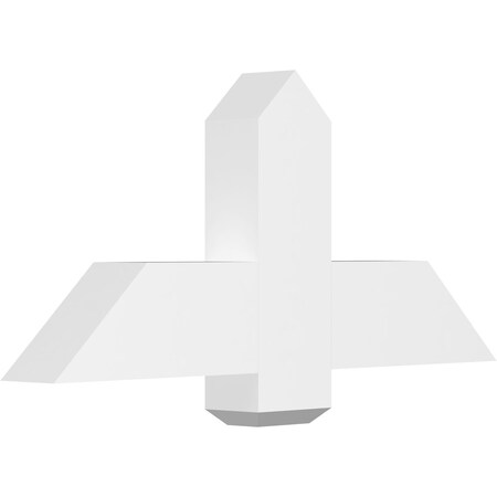 Ekena Millwork Eugene Architectural Grade PVC Gable Bracket, 36"W x 16 1/2"H x 4"D x 6"F, 11/12 Pitch GBP036X17X0406EUG00